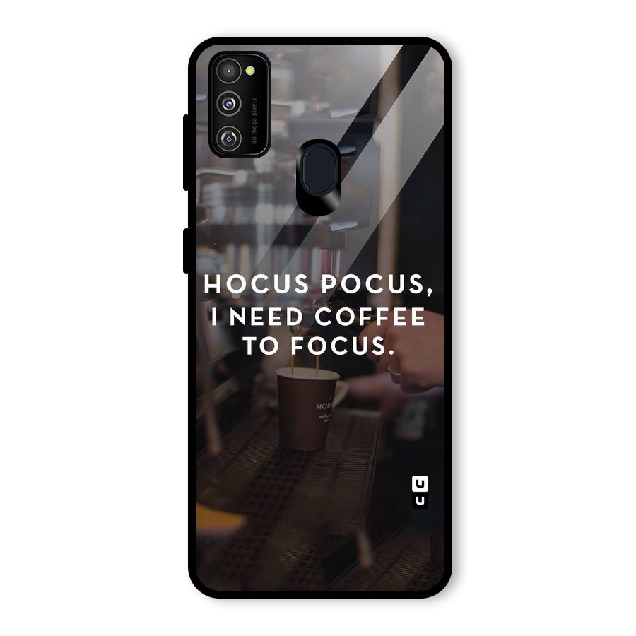 Coffee Focus Glass Back Case for Galaxy M30s