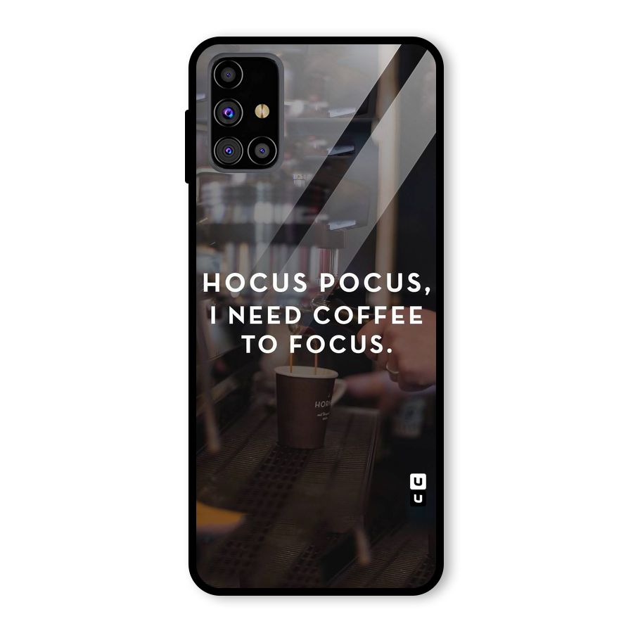 Coffee Focus Glass Back Case for Galaxy M31s