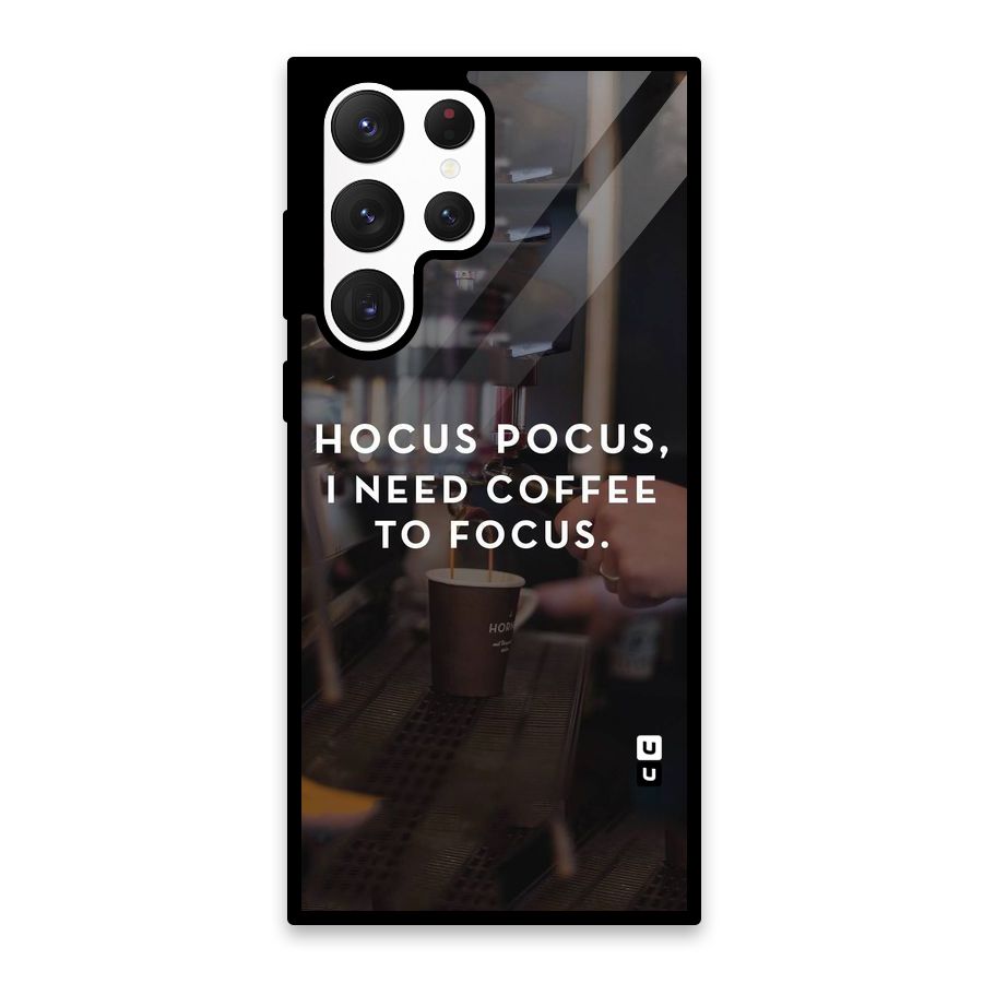 Coffee Focus Glass Back Case for Galaxy S22 Ultra 5G