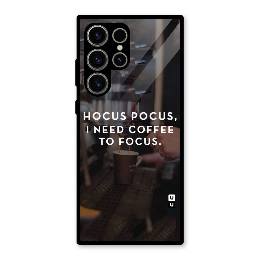 Coffee Focus Glass Back Case for Galaxy S23 Ultra