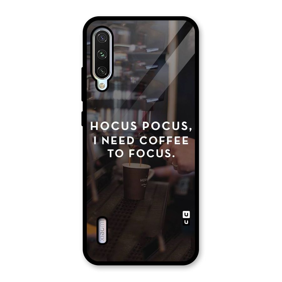 Coffee Focus Glass Back Case for Mi A3