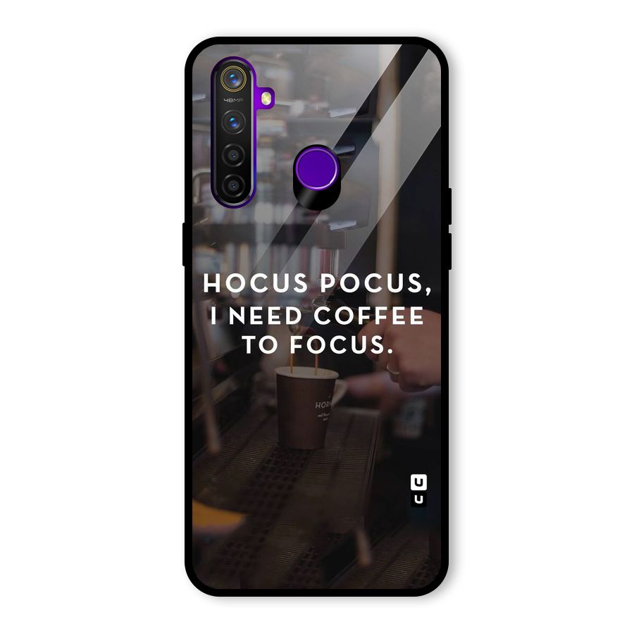 Coffee Focus Glass Back Case for Realme 5 Pro