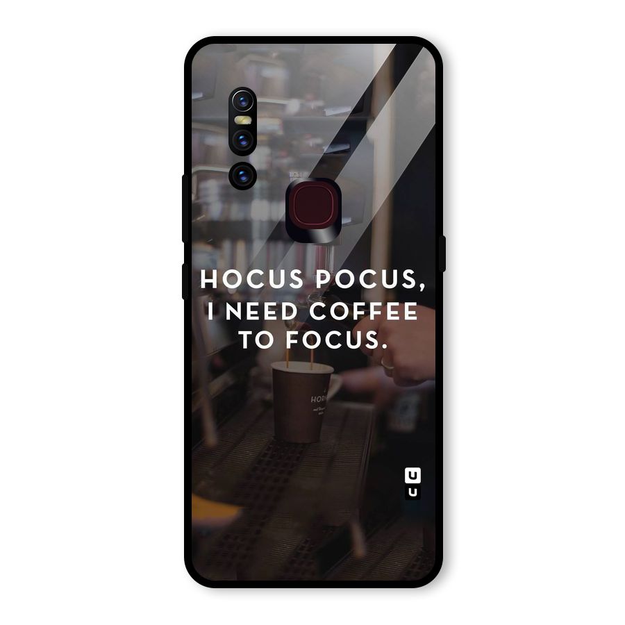 Coffee Focus Glass Back Case for Vivo V15