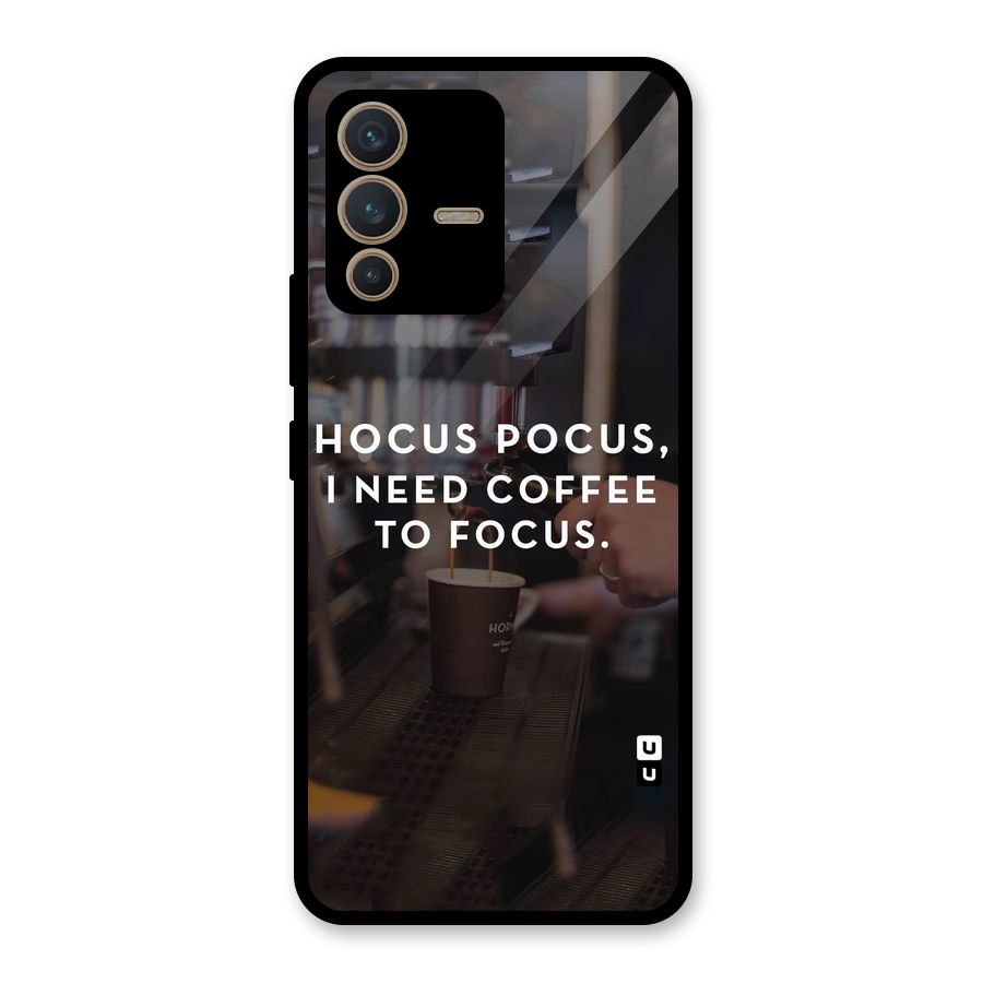 Coffee Focus Glass Back Case for Vivo V23 5G