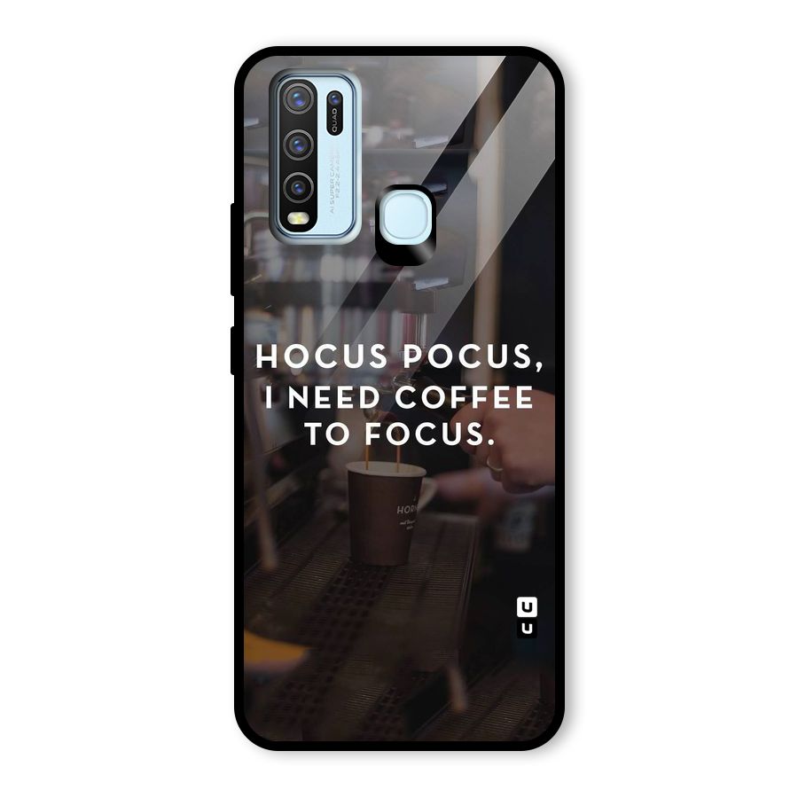Coffee Focus Glass Back Case for Vivo Y50