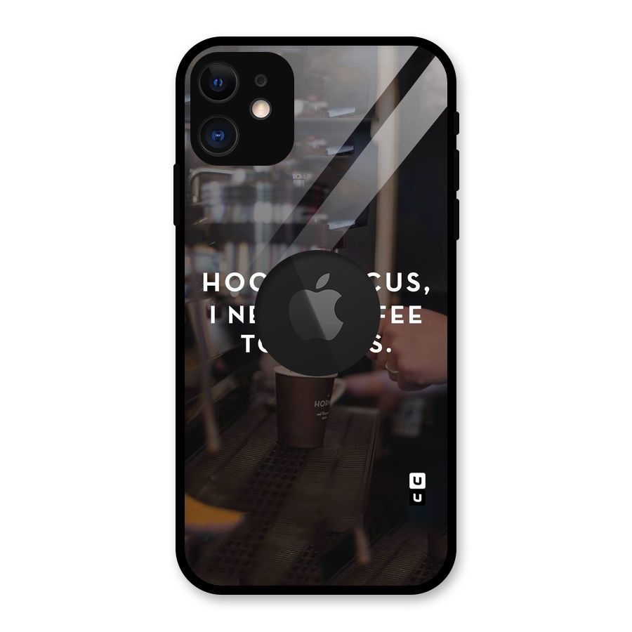Coffee Focus Glass Back Case for iPhone 11 Logo Cut