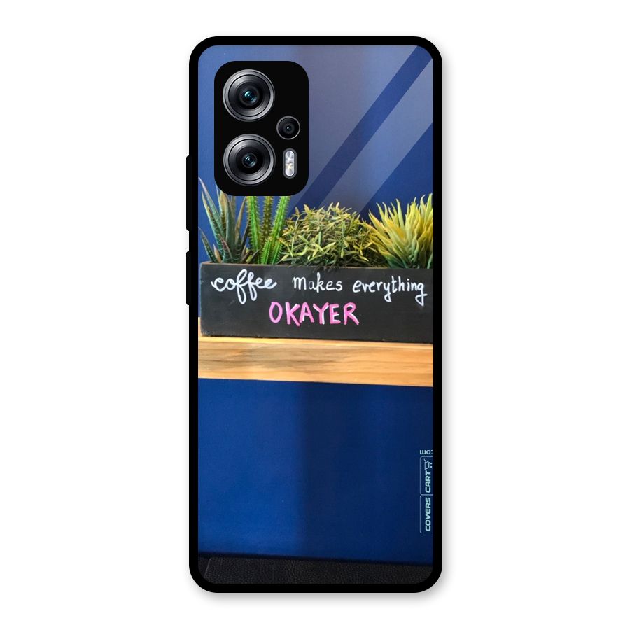 Coffee Makes Everything Okayer Glass Back Case for Redmi K50i