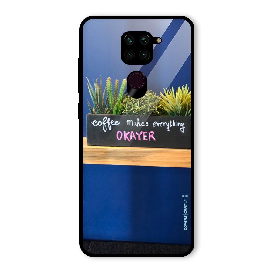Coffee Makes Everything Okayer Glass Back Case for Redmi Note 9