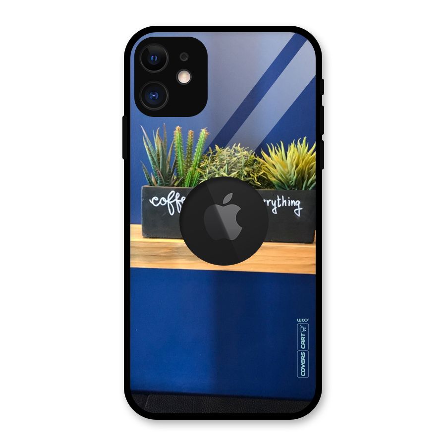 Coffee Makes Everything Okayer Glass Back Case for iPhone 11 Logo Cut