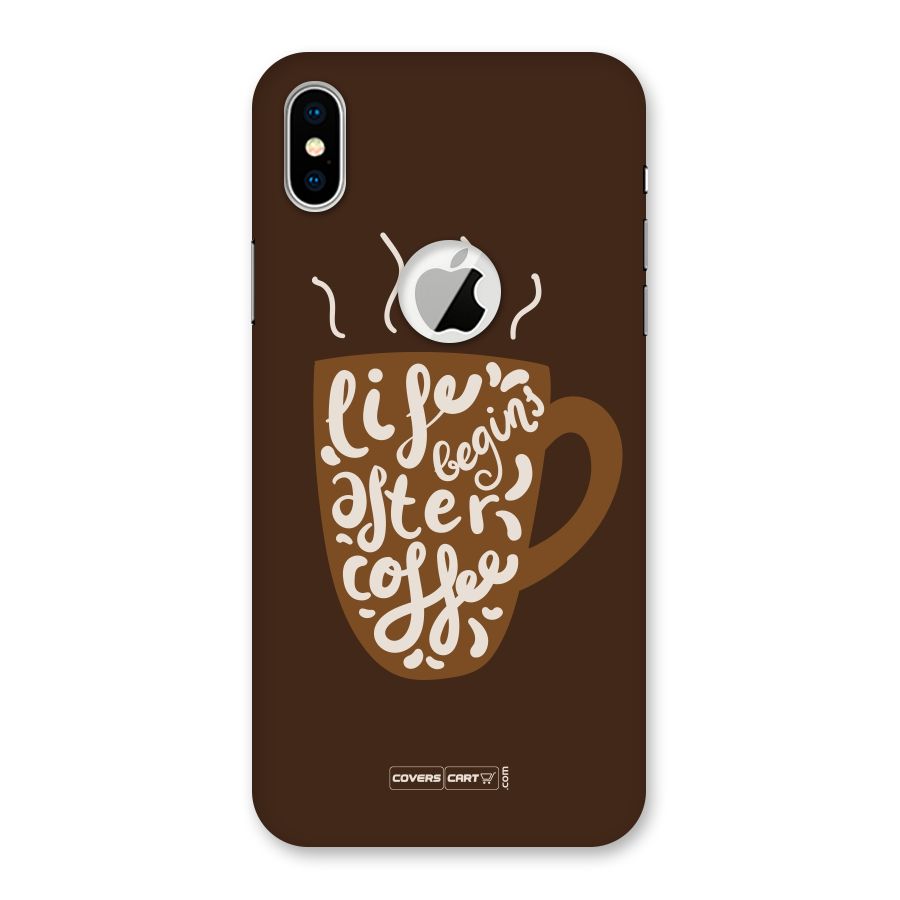 Coffee Mug Back Case for iPhone X Logo Cut