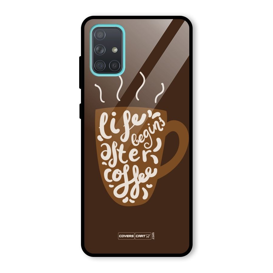 Coffee Mug Glass Back Case for Galaxy A71