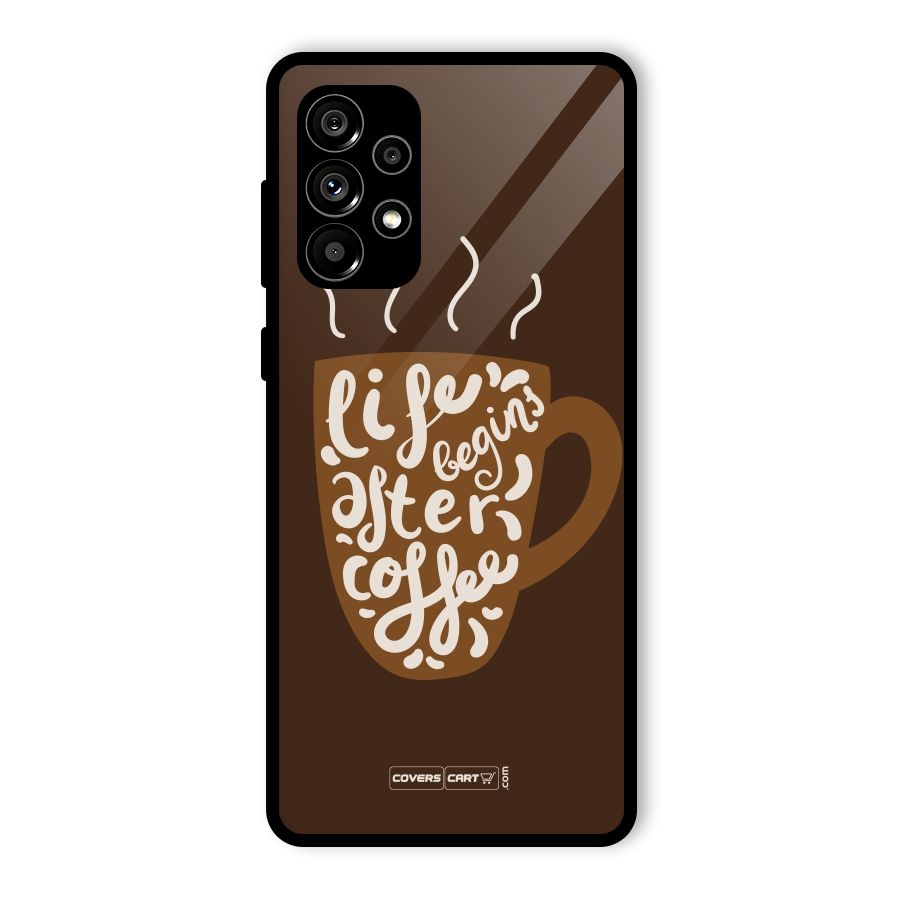 Coffee Mug Glass Back Case for Galaxy A73 5G