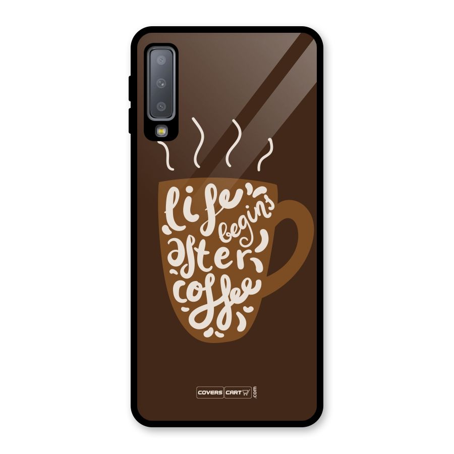Coffee Mug Glass Back Case for Galaxy A7 (2018)