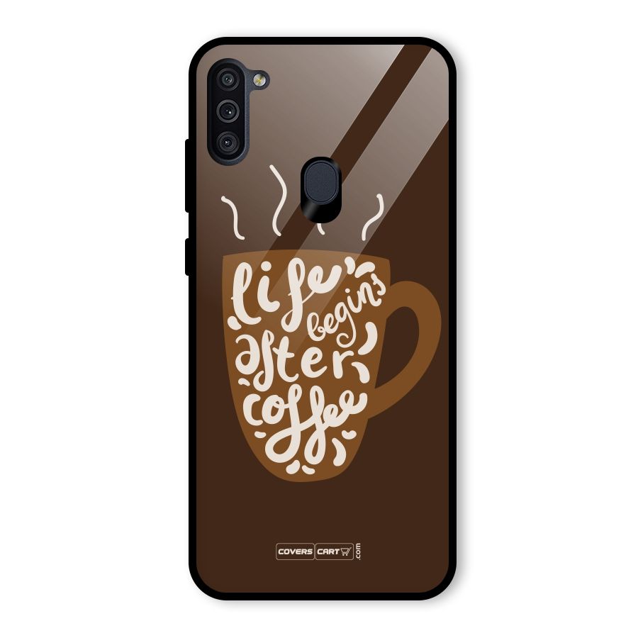 Coffee Mug Glass Back Case for Galaxy M11
