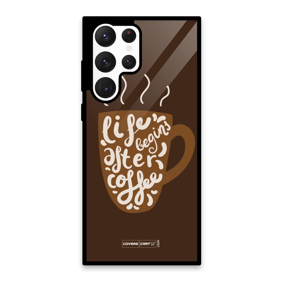 Coffee Mug Glass Back Case for Galaxy S22 Ultra 5G