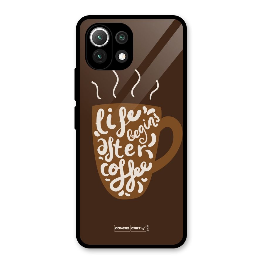 Coffee Mug Glass Back Case for Mi 11 Lite