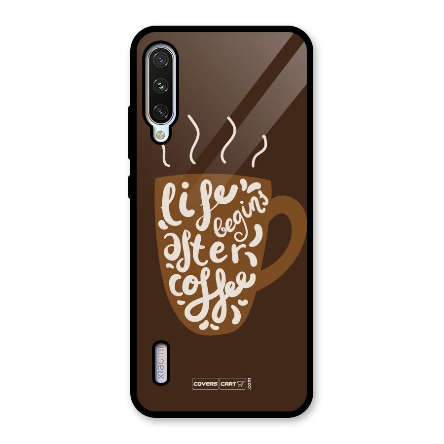 Coffee Mug Glass Back Case for Mi A3