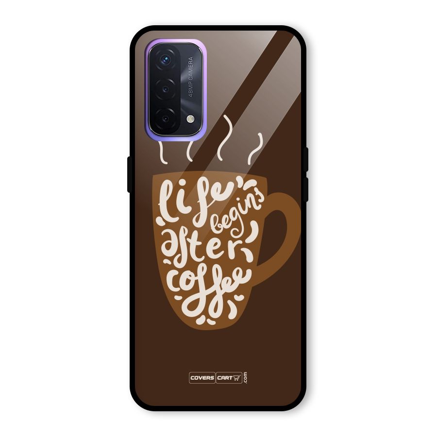 Coffee Mug Glass Back Case for Oppo A74 5G