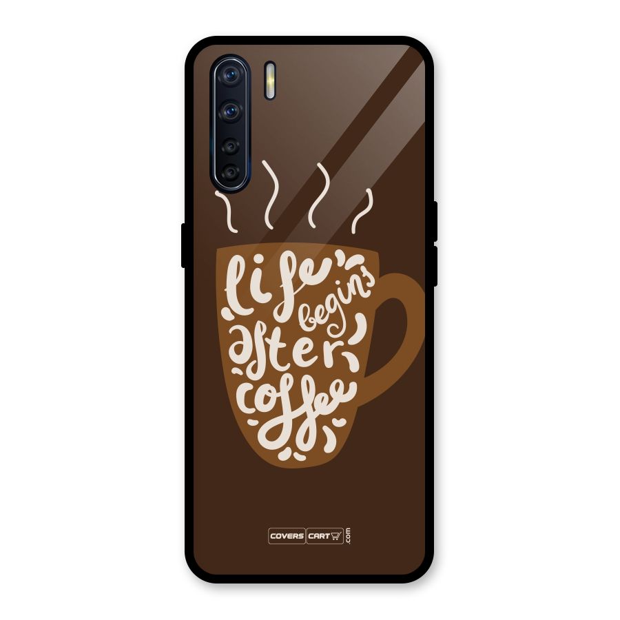 Coffee Mug Glass Back Case for Oppo F15