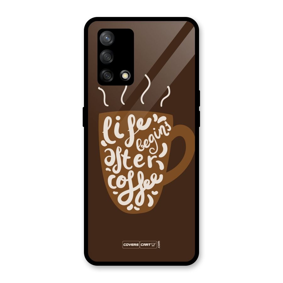 Coffee Mug Glass Back Case for Oppo F19