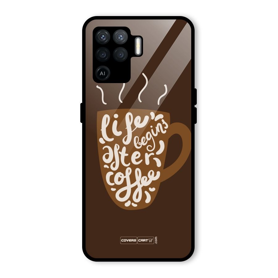 Coffee Mug Glass Back Case for Oppo F19 Pro