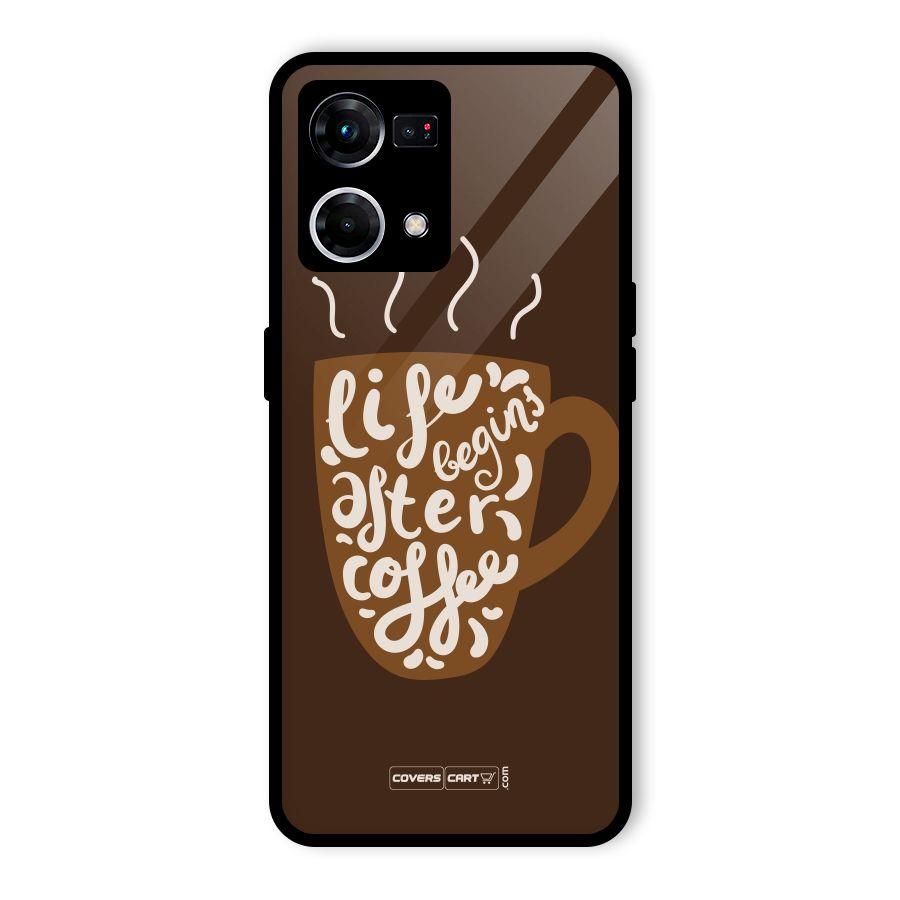Coffee Mug Glass Back Case for Oppo F21s Pro 4G