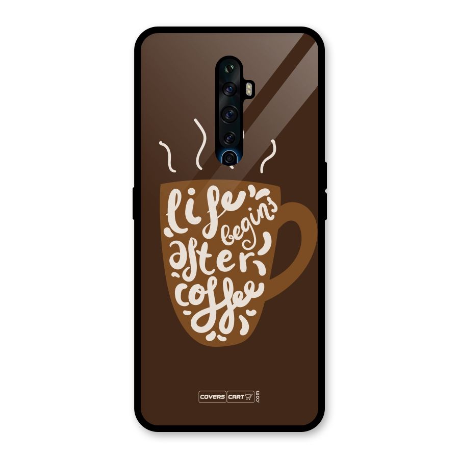 Coffee Mug Glass Back Case for Oppo Reno2 F