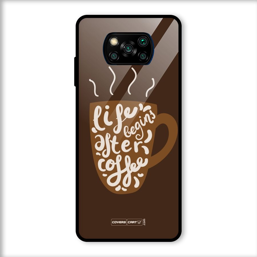 Coffee Mug Glass Back Case for Poco X3