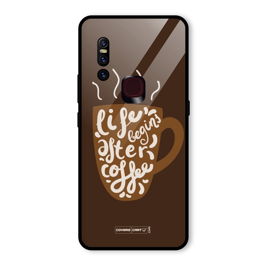 Coffee Mug Glass Back Case for Vivo V15