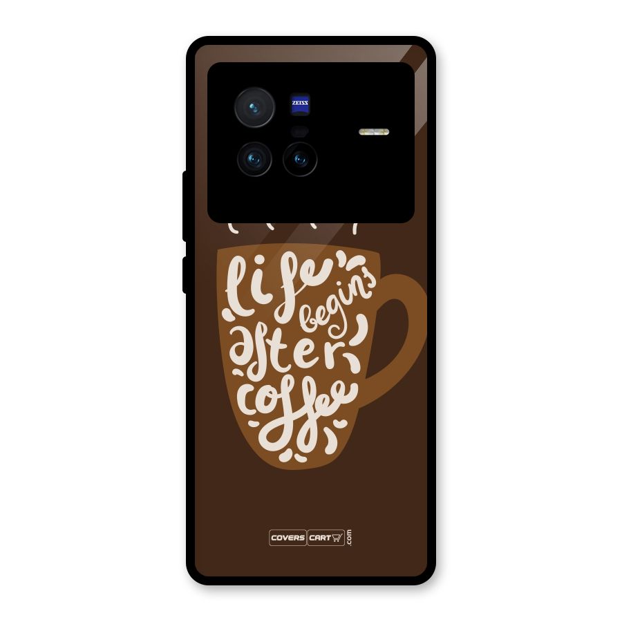 Coffee Mug Glass Back Case for Vivo X80