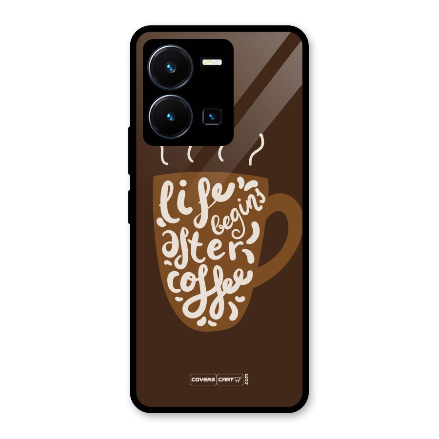 Coffee Mug Glass Back Case for Vivo Y35