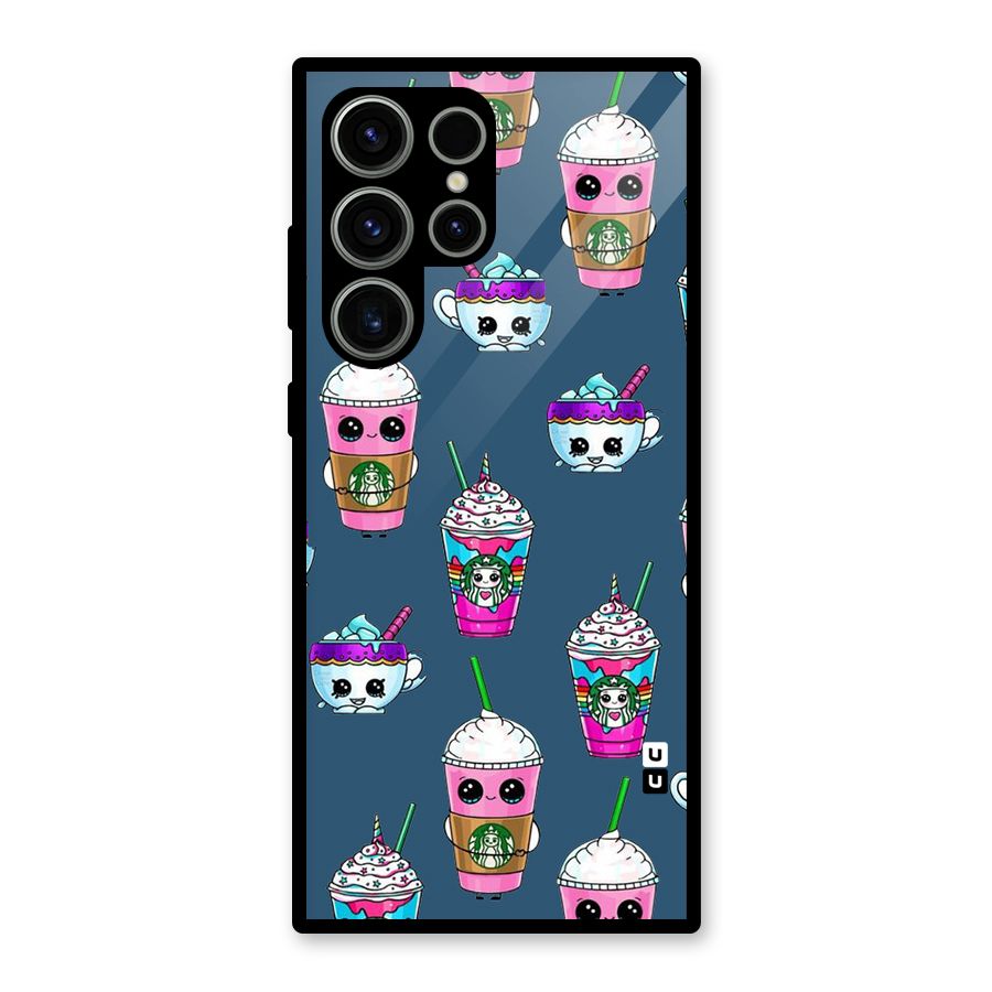 Coffee Mugs Glass Back Case for Galaxy S23 Ultra