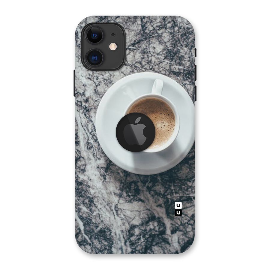 Coffee On Marble Back Case for iPhone 11 Logo Cut