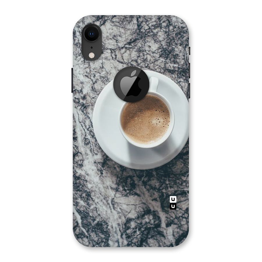 Coffee On Marble Back Case for iPhone XR Logo Cut