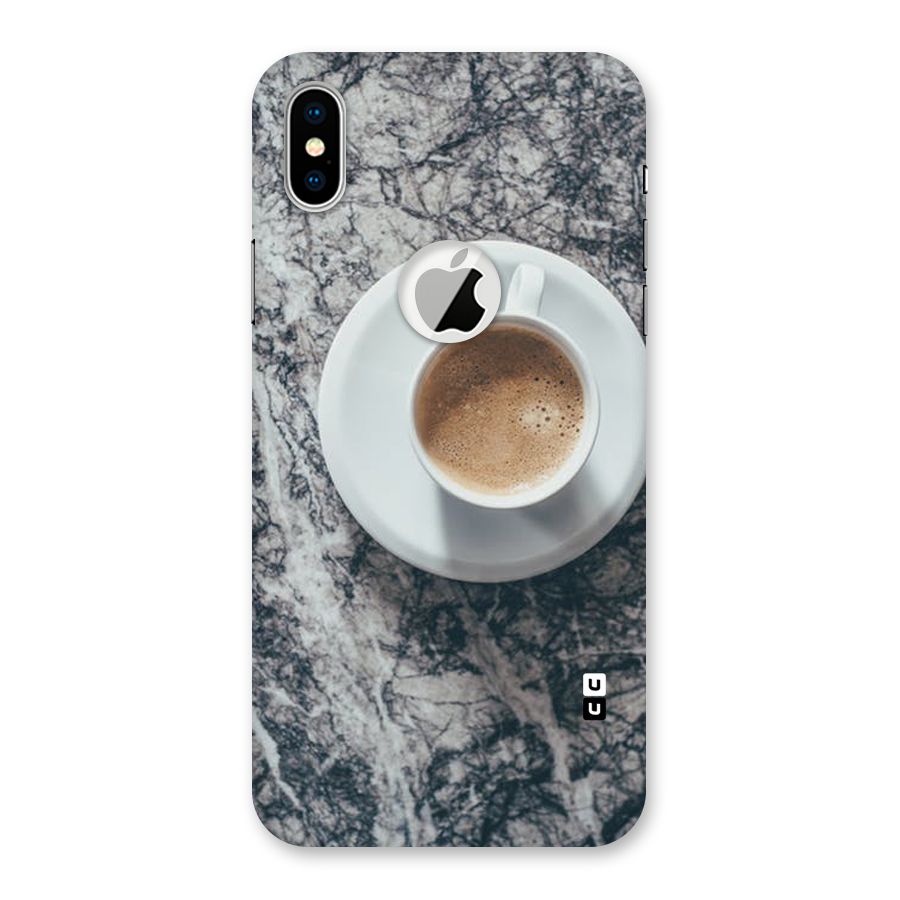 Coffee On Marble Back Case for iPhone X Logo Cut