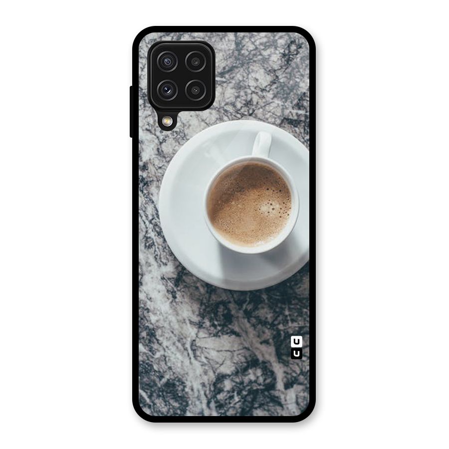 Coffee On Marble Glass Back Case for Galaxy A22 4G
