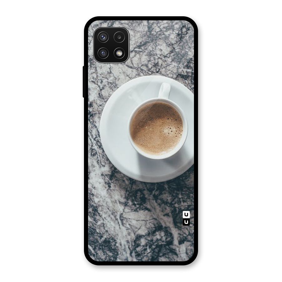 Coffee On Marble Glass Back Case for Galaxy A22 5G