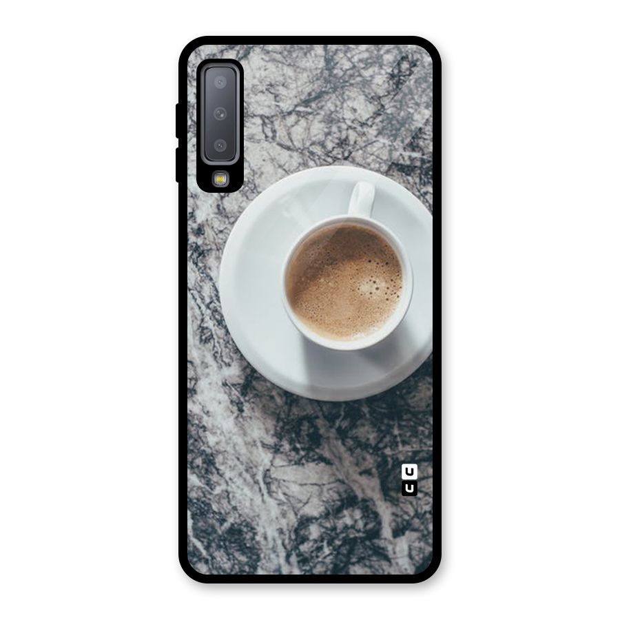 Coffee On Marble Glass Back Case for Galaxy A7 (2018)