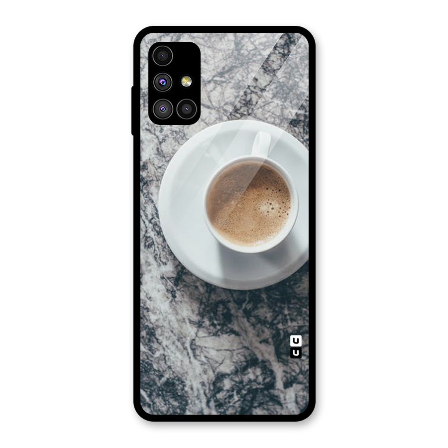 Coffee On Marble Glass Back Case for Galaxy M51