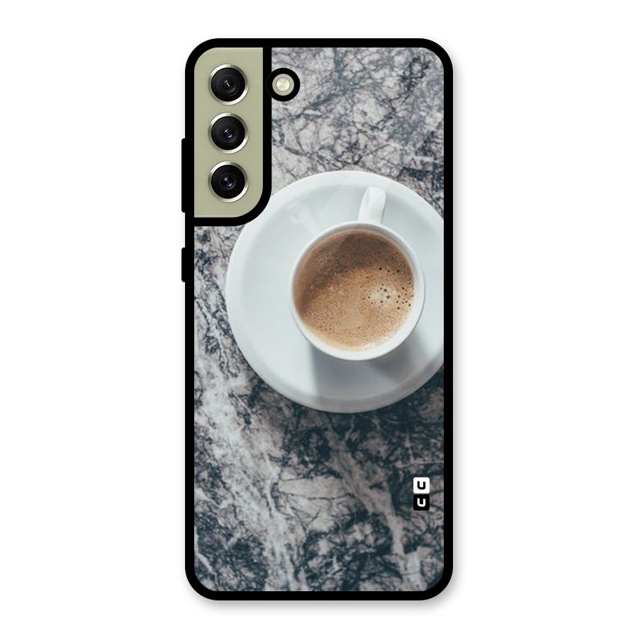 Coffee On Marble Glass Back Case for Galaxy S21 FE 5G