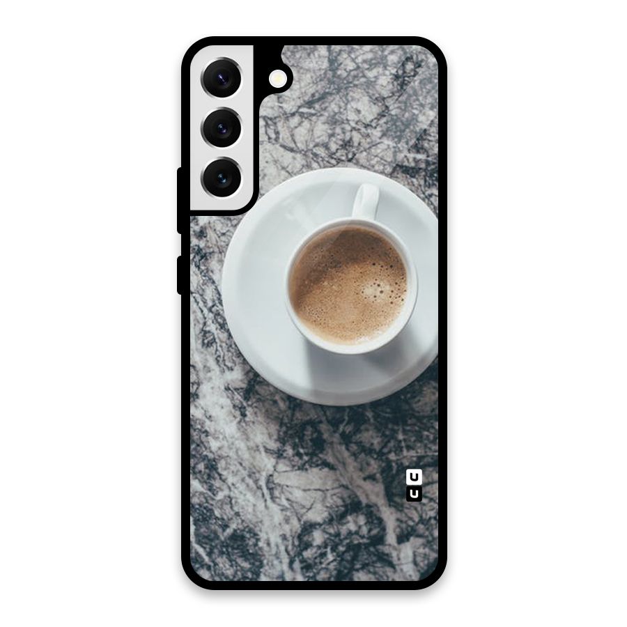 Coffee On Marble Glass Back Case for Galaxy S22 Plus 5G