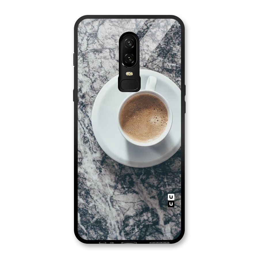 Coffee On Marble Glass Back Case for OnePlus 6