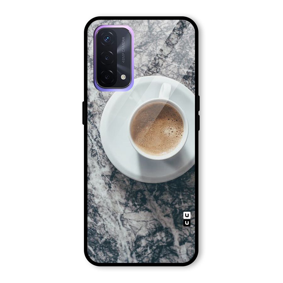 Coffee On Marble Glass Back Case for Oppo A74 5G