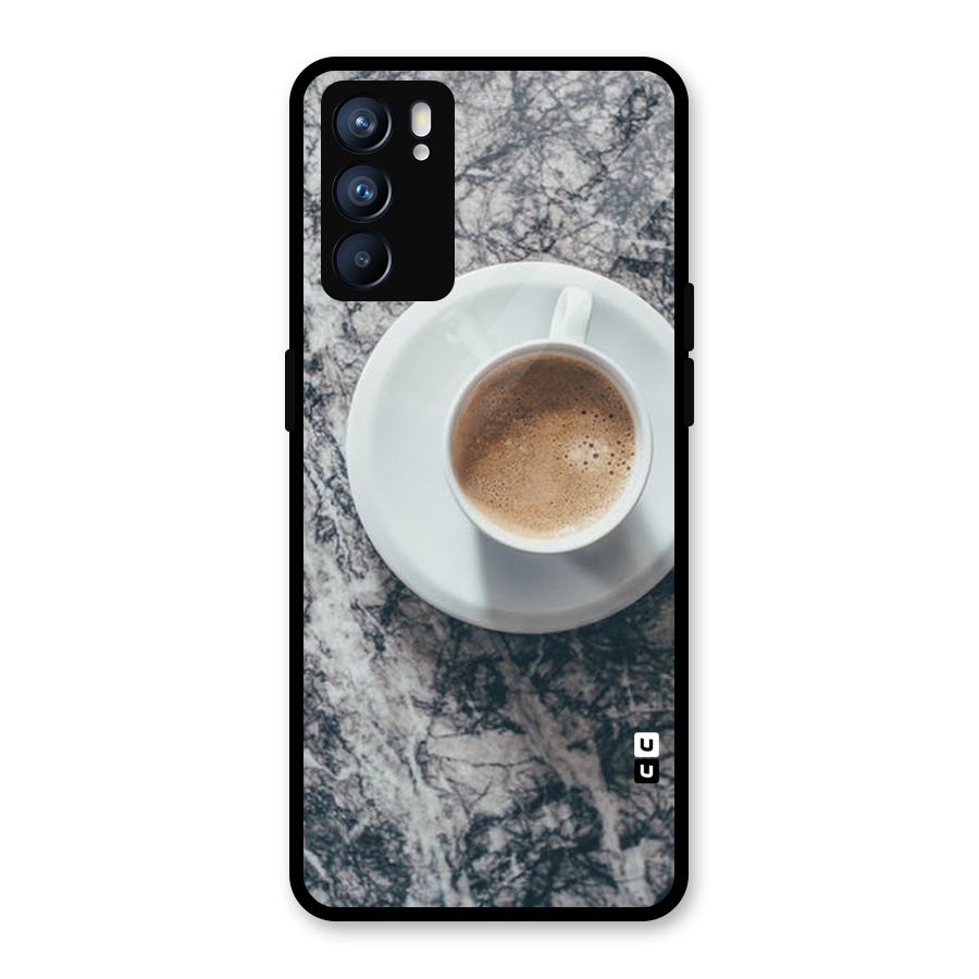 Coffee On Marble Glass Back Case for Oppo Reno6 5G
