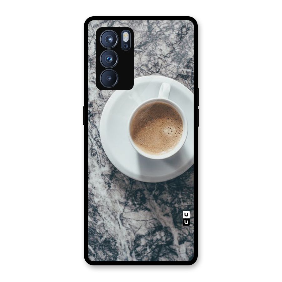 Coffee On Marble Glass Back Case for Oppo Reno6 Pro 5G