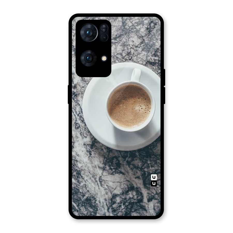 Coffee On Marble Glass Back Case for Oppo Reno7 Pro 5G