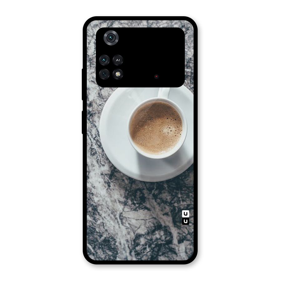 Coffee On Marble Glass Back Case for Poco M4 Pro 4G