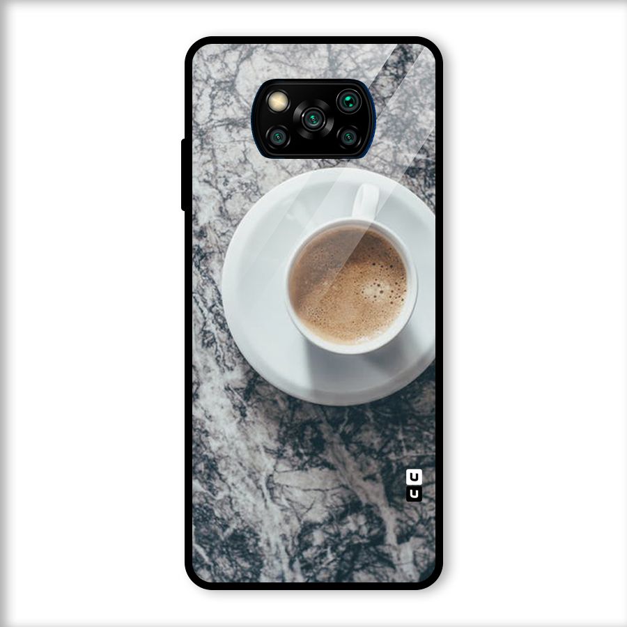 Coffee On Marble Glass Back Case for Poco X3