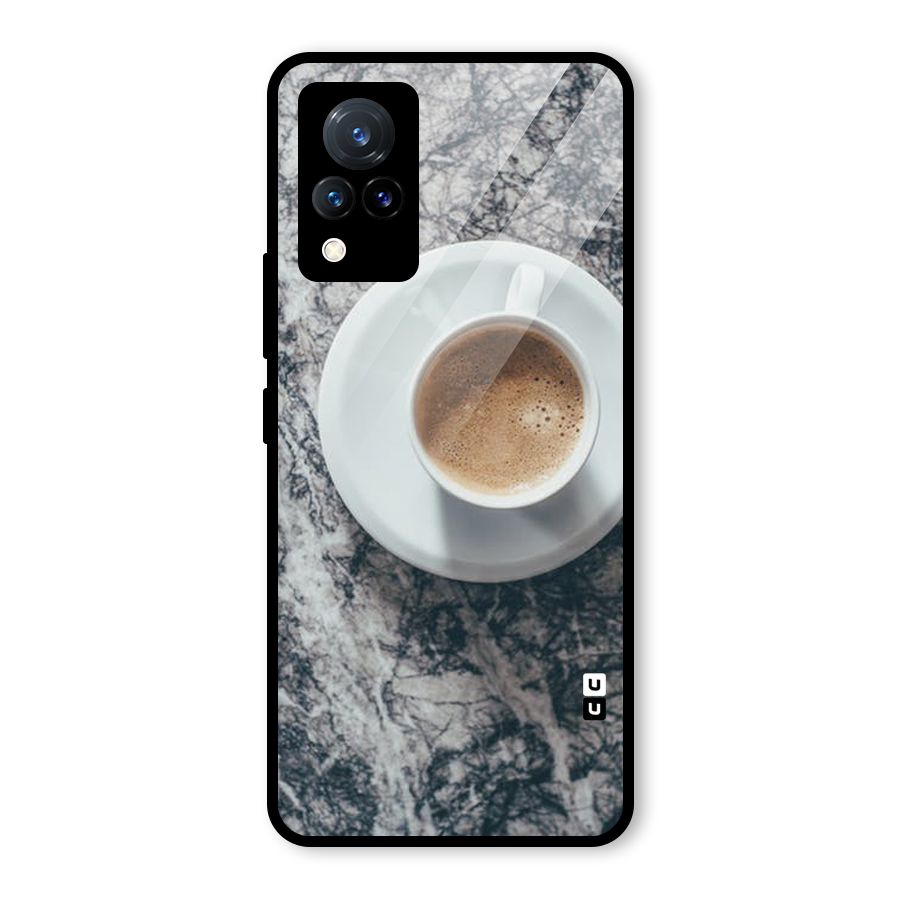 Coffee On Marble Glass Back Case for Vivo V21 5G
