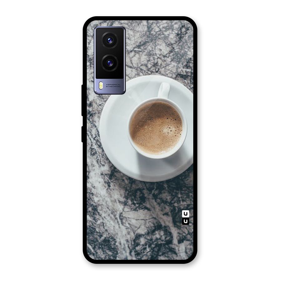 Coffee On Marble Glass Back Case for Vivo V21e 5G